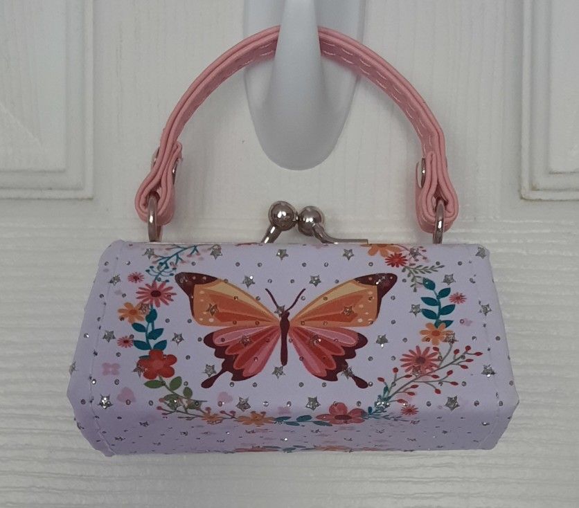 Pink Butterfly Lipstick/Change Purse Mini 