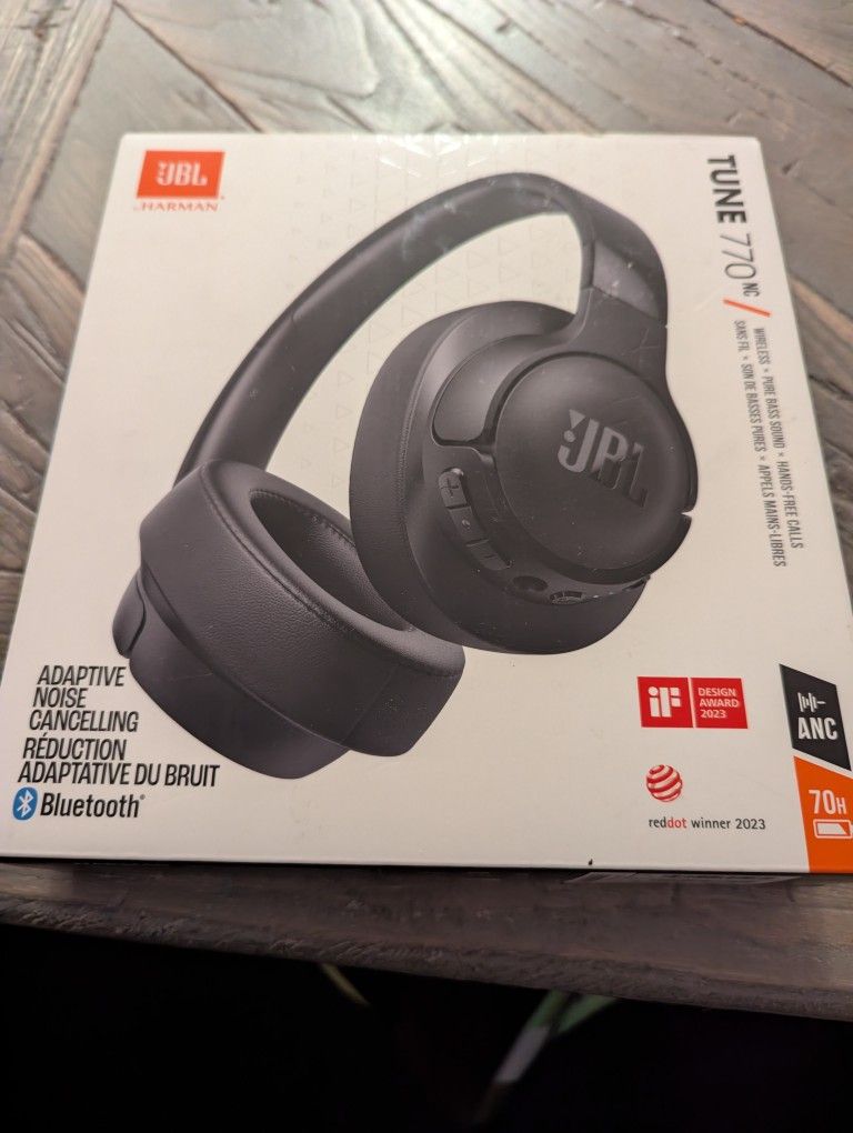 JBL Tune 770NC - Adaptive Noise Cancelling Wireless Over-Ear Headphones - Adaptive Noise Cancelling wireless over-ear headphones with 70H of long batt