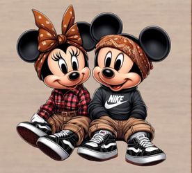 Cute  Mickey And Minnie Tee 