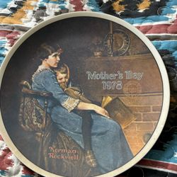 Retired Norman Rockwell’s  1978 Mother’s Day : ‘Bedtime’ Plate   $6  3rd in Annual Mother’s Day Series    Knowles Fine China Plate