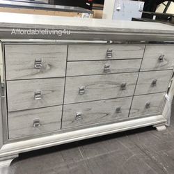 Grey Dresser W/ Mirror Trim Brand New In Box 