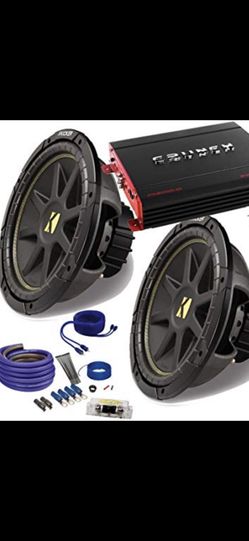 Kicker bass package deal WITH INSTALLATION 2 kicker comp 12” with box and crunch 1000w amp