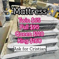 New Mattresses  Twin mattress Full mattress Queen mattress  King mattress  Colchones nuevos  Beds 