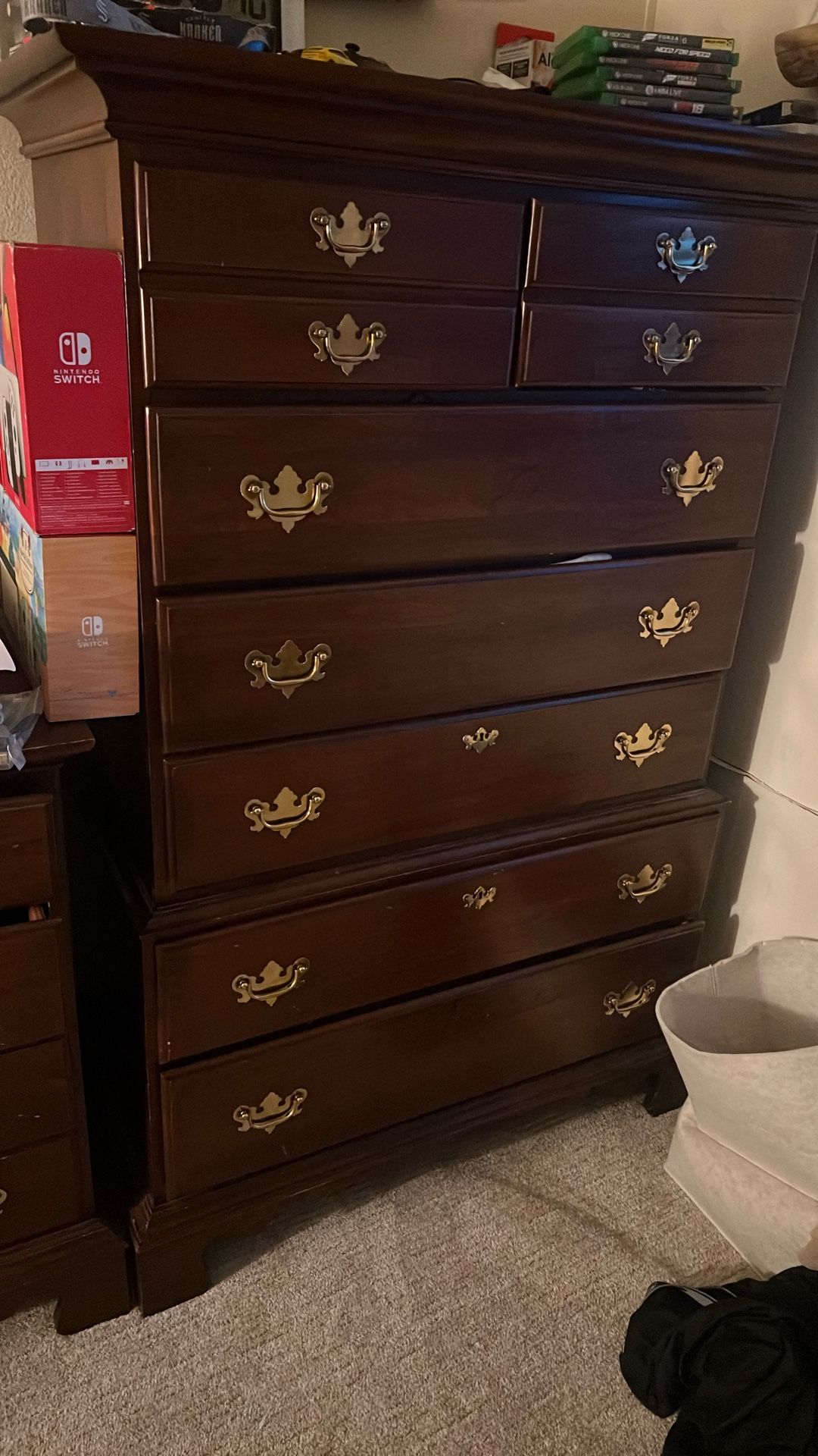 Lenxington Tall And Low Dressers. Strong Wood Cherry Color