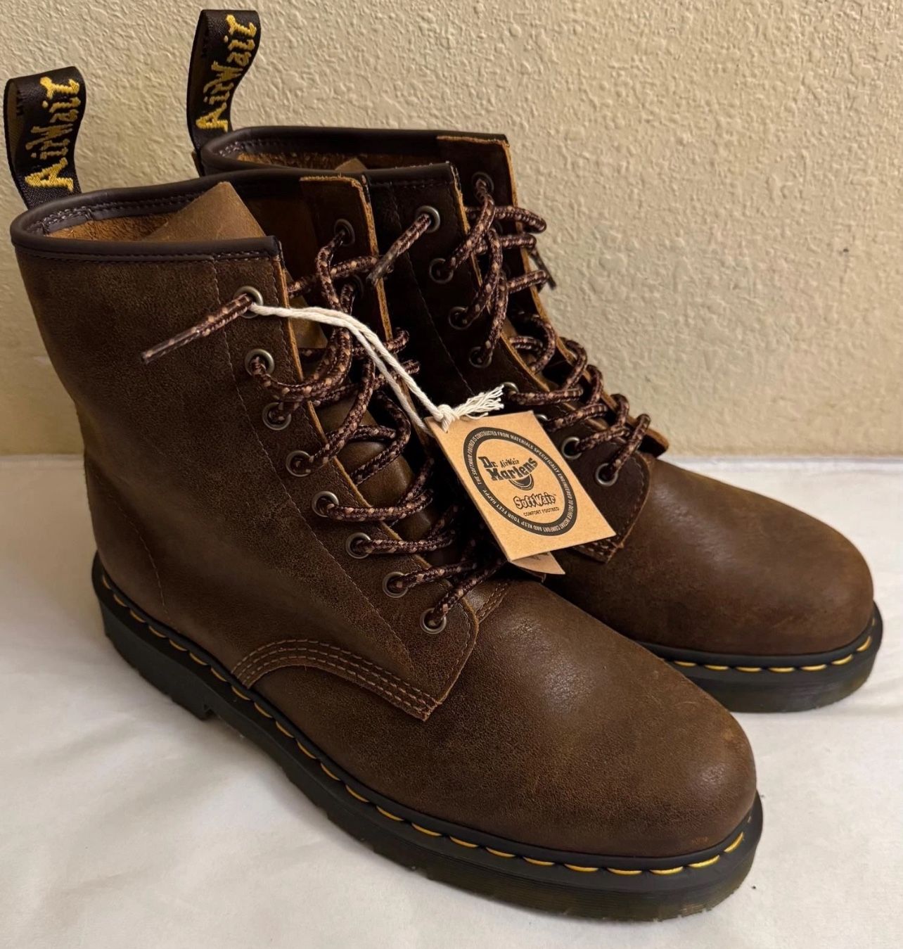 Dr. Martens Work 1460 Slip Resistant Lace-Up Boots Mens Size 13 New Brown