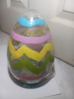 Cracle Glass Light Up EASTER EGG Large