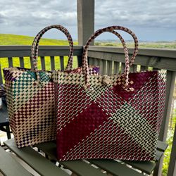 Eco-friendly, handwoven, natural double strand buri tote bag, banig bag