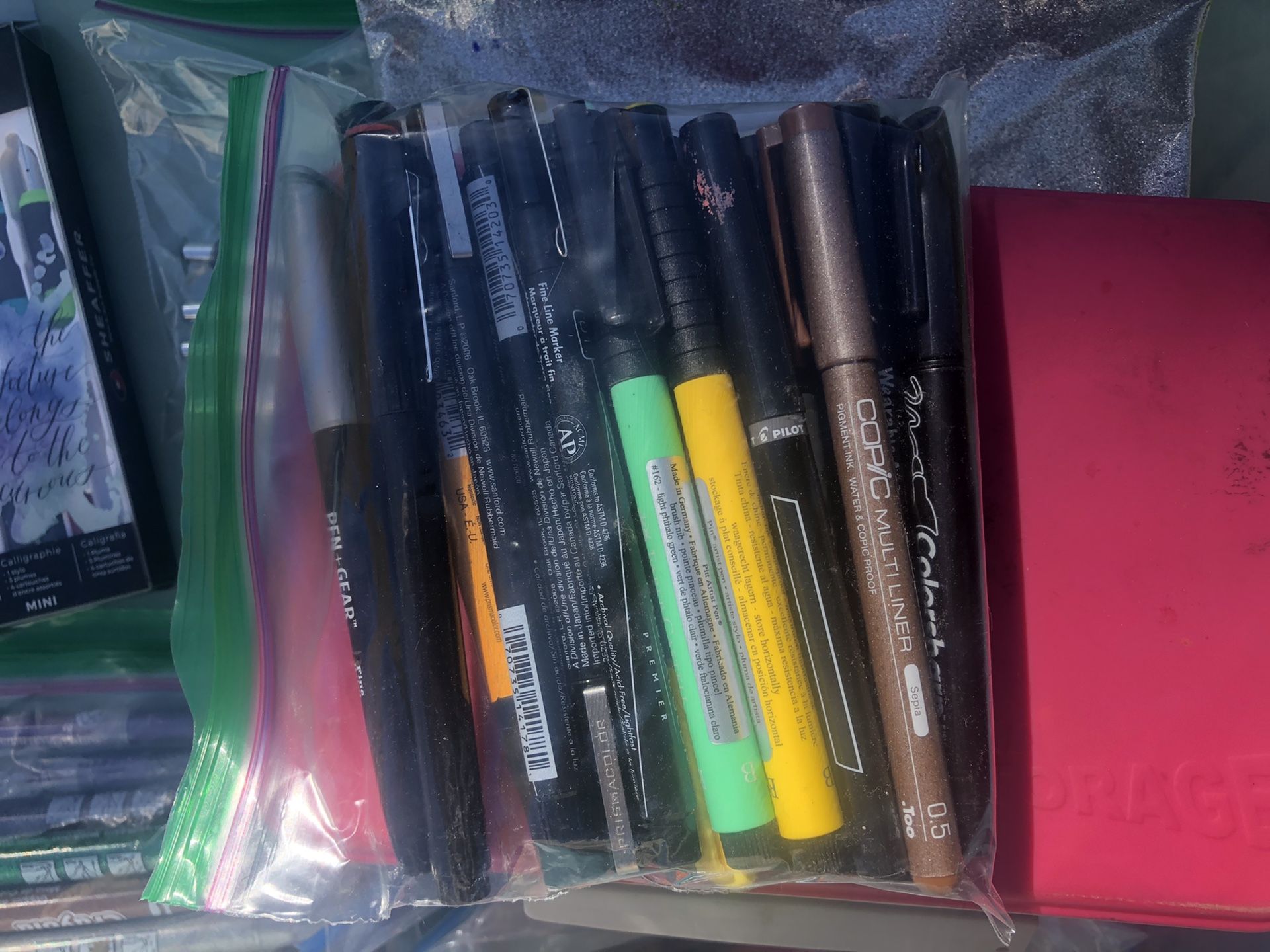 Markers, markers and more markers and some pens ;)