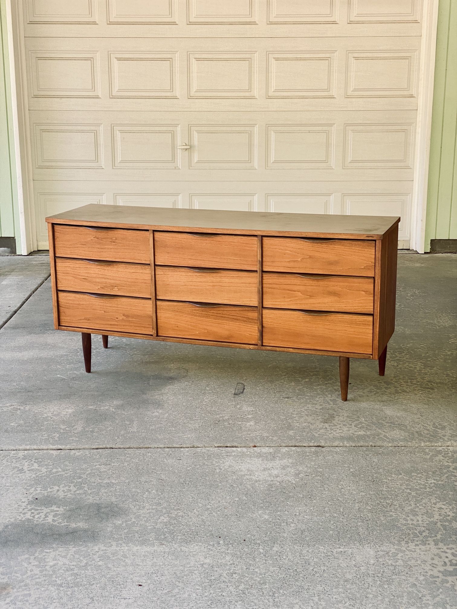 Restored Mid Century Walnut Lowboy Dresser