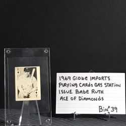 1969 Globe Imports Playing Card Gas Station Issued Babe Ruth Ace Of Diamonds