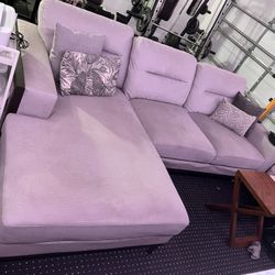 Velvet/suede Sectional Couch