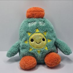 Bumb Bumz Sunscreen SPF 50 Plush 8" Stuffed Animal Teal Blue