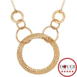 Estate 14K Yellow Gold 20 Open Textured Circle Chain Necklace NR