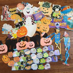 Lot of Assorted Vintage Halloween Die-Cut Decor (Eureka and Hallmark Brands)
