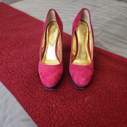 Size 6 Pink And Purple Charles Heels By Charles David