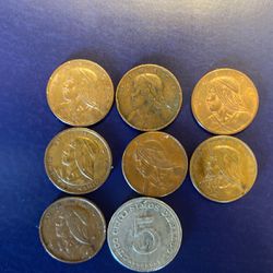Panama Coins 8 On total  7 Uraca Cents And 5 Cents From Balboa 1982 $20.00  Obo