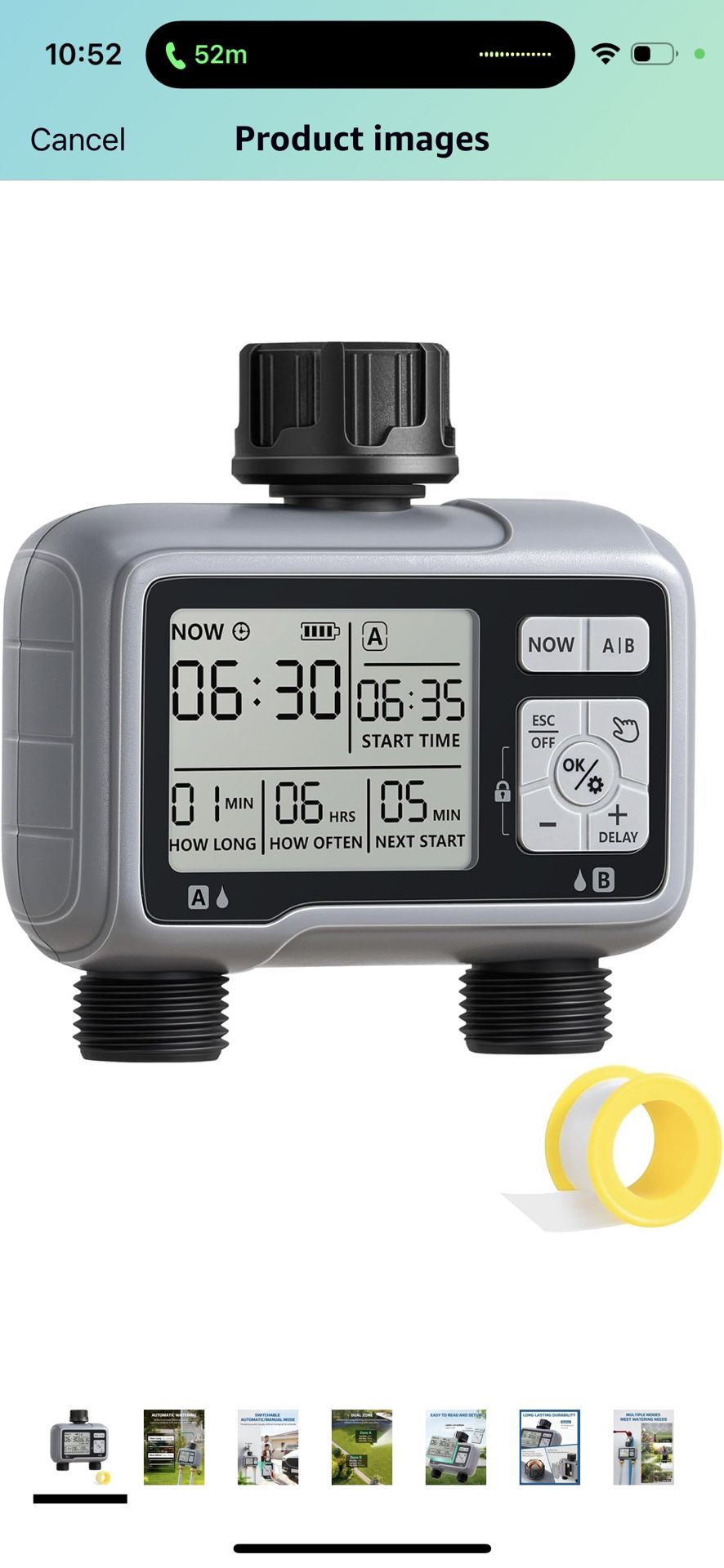 Water Timer for Garden Hose, Programmable Sprinkler Timer 2 Zone, Outdoor Hose Faucet Timer, Automatic Garden Watering System Irrigation Timer for Gar