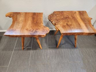 Pair Of Solid Maple End Tables 
