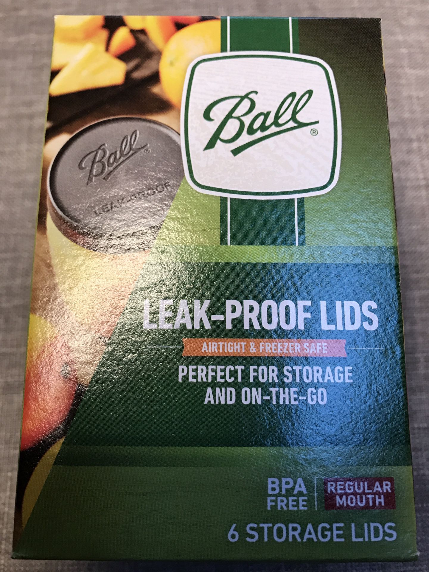 Ball Regular Mouth Jar Storage Lids Leak Proof Plastic Canning Reusable 6 Pack
