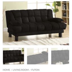Black Futon Sofa With Storage 