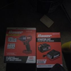 Bauer 1/2 In Impact Drill W/ 12 V Battery And Charger