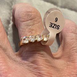 New CZ gold filled wedding ring size 6