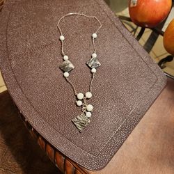 Necklace White Stone 925 Sterling Silver