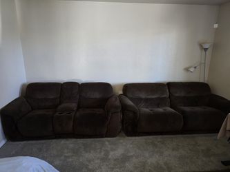 Reclining Couch And Reclining Loveseat Dark Brown