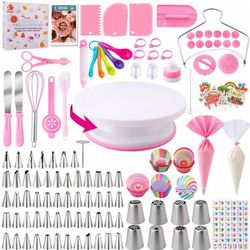 [Store Shopped] Cake Decorating Supplies Kit Tools 356pcs, Baking Accessories With Cake Turntable, Pastry Piping Bag, Piping Icing Tips For Beginners
