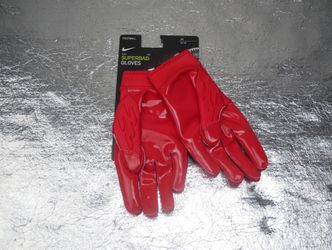 Men's Nike Superbad 6.0 Football Gloves Padded Receiver Red Size