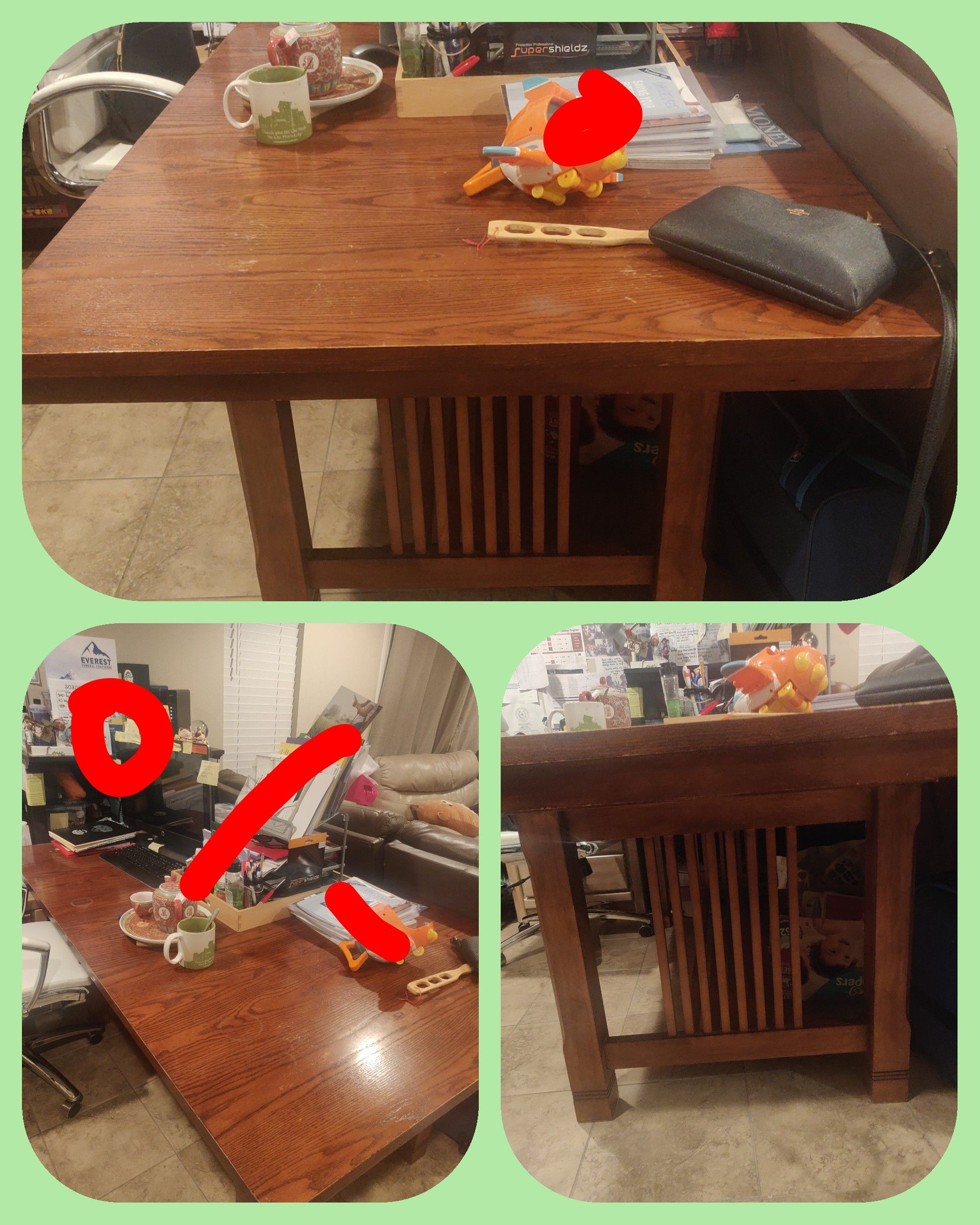 Solid wood office table heavy duty use