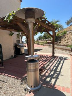 MOVING SALE. Silver Stainless Steel Liquid Propane Patio Heater-Sylmar