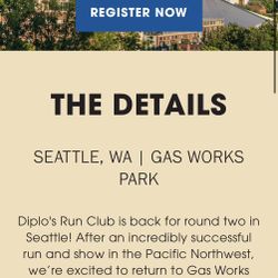 Seattle Diplo Run Club - 5K and Concert Tix Sept 27 (3 Tickets)