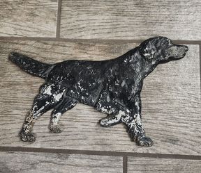 Vintage cast aluminum setter dog wall plaque