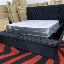 New In Box King Bed Frame With Mattress (Read Description Below)