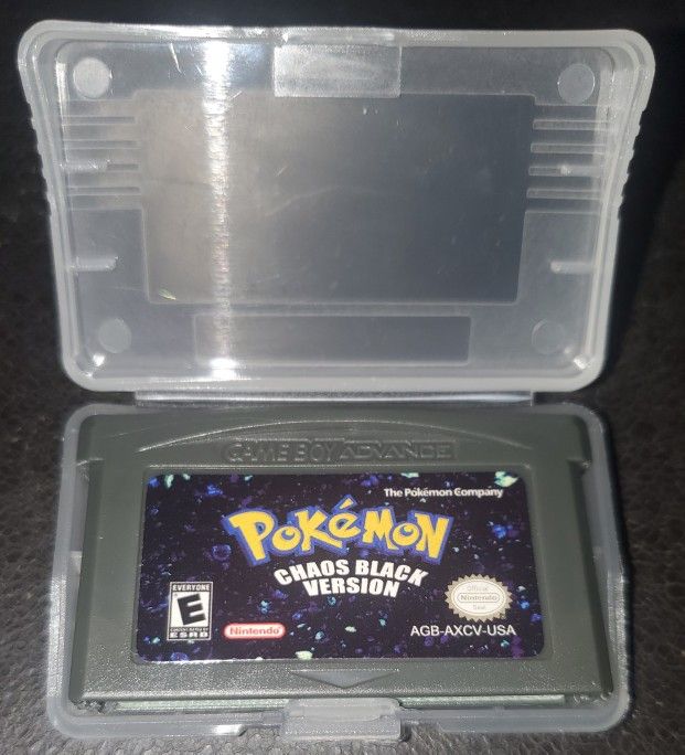 Pokemon Chaos Black Game Cartridge Custom ROM GBA Gameboy Advance