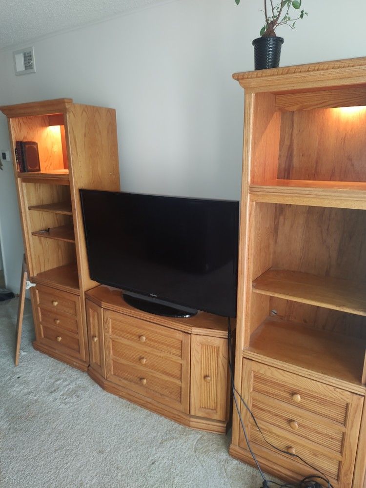 Three PC Wooden Entertainment Center