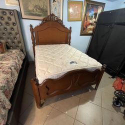 Vintage Bed With Antique Dresser
