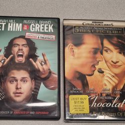 DVDs Lot M, lot of 2.  Get Him to the Greek.  Chocolat