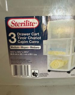 3 Drawer Rolling cart Sterilite