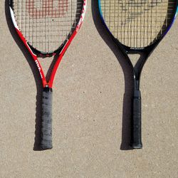 1 Wilson 1 Dunlop Tennis Rackets