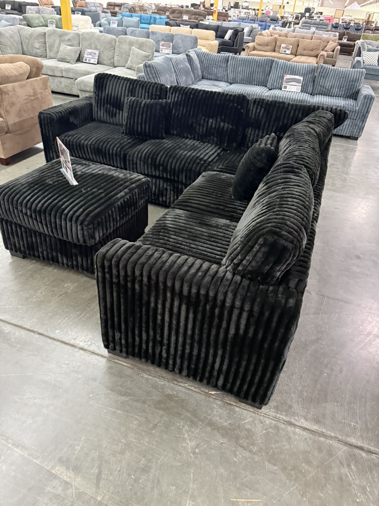 New Black Sectional 