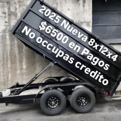 2025 Nueva 8x12x4 Dump Trailer En Pagos 