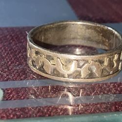 Happy Dolphins, Navajo Sterling Silver Ring Size 7