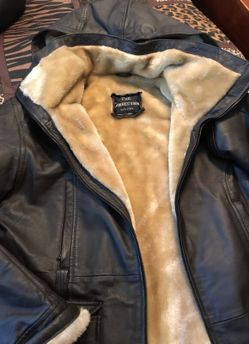 Leather coat large size