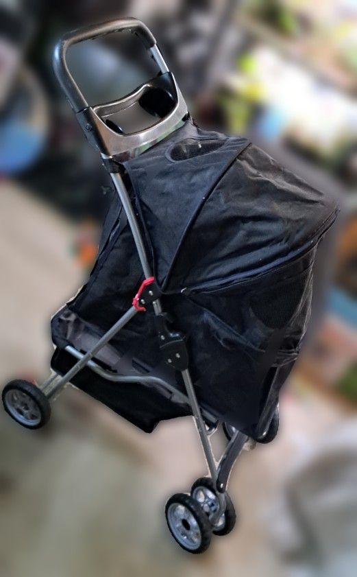 BestPet Pet Stroller Cat Dog Cage Stroller Travel Folding Carrier,Black