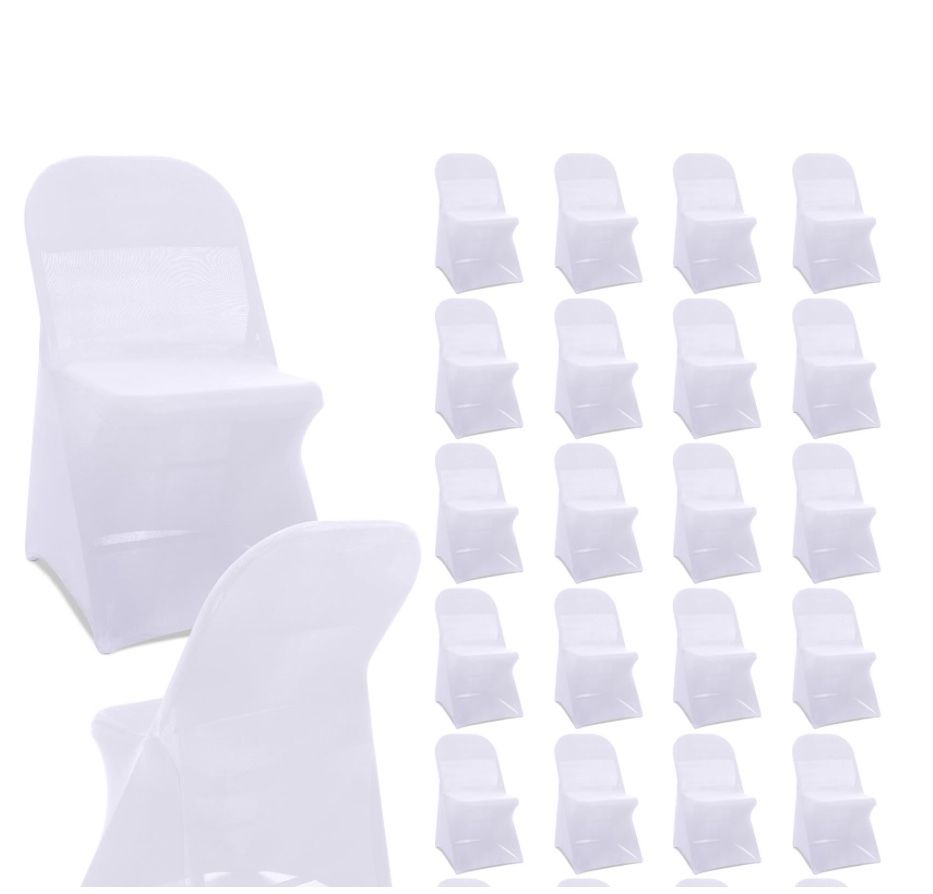 Newwiee Spandex Chair Covers Bulk - Stretch Folding Flat Front Fitted Universal Chair Protector Pack Removable Washable For Wedding Party Dining Banqu