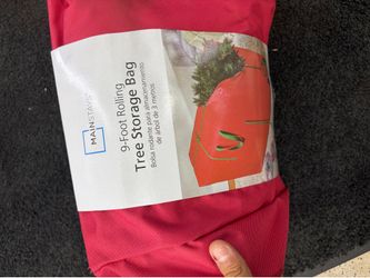 Mainstays 9-Foot Rolling Christmas Tree Storage Bag - Red NWT