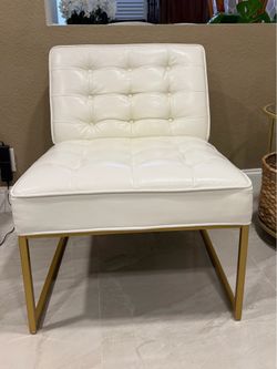 White Faux Leather Chair