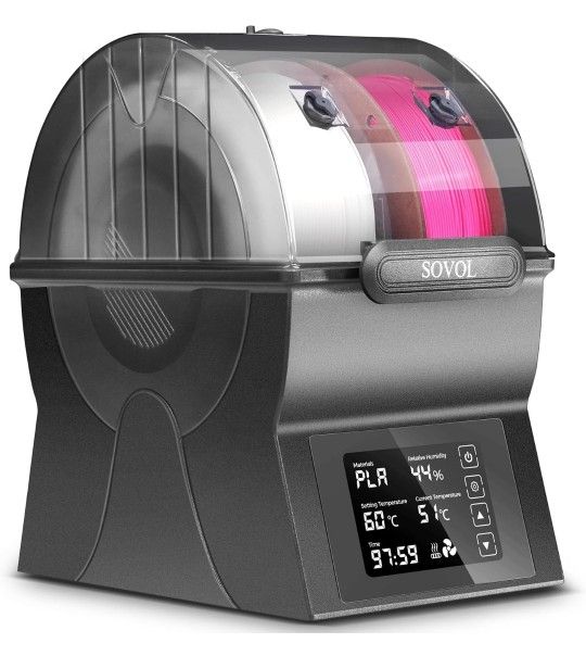 Sovol Filament Dryer, SH02 Dry Box Filament Sealed Storage Box 3D Printer Spool Holder with PTC Heater, Filament Dehydrator with Touch Screen, One Key